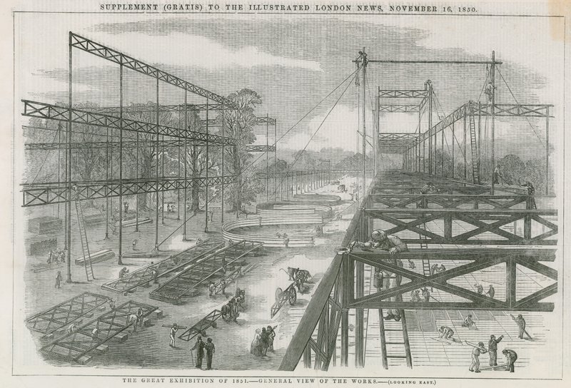 The building in Hyde Park, London, for the Great Exhibition of 1851 by English School