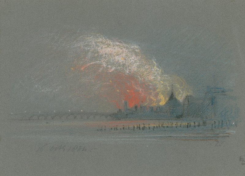 The burning of the Houses of Parliament, 16 October 1834 by English School