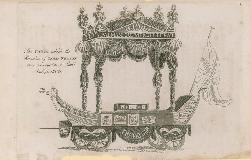 The car on which the remains of Lord Nelson were conveyed to St Paul