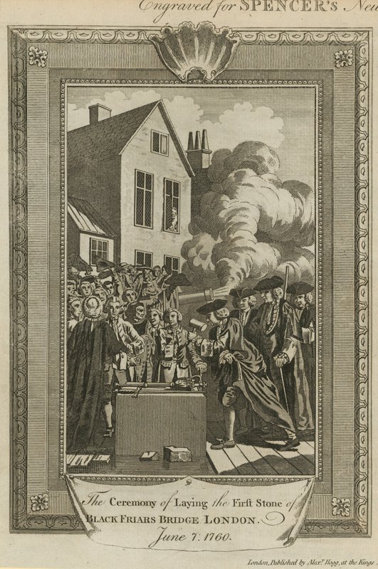 The Ceremony of Laying the First Stone of Blackfriars Bridge by English School