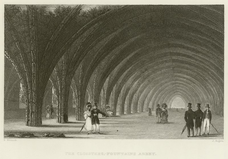 The Cloisters at Fountains Abbey by English School