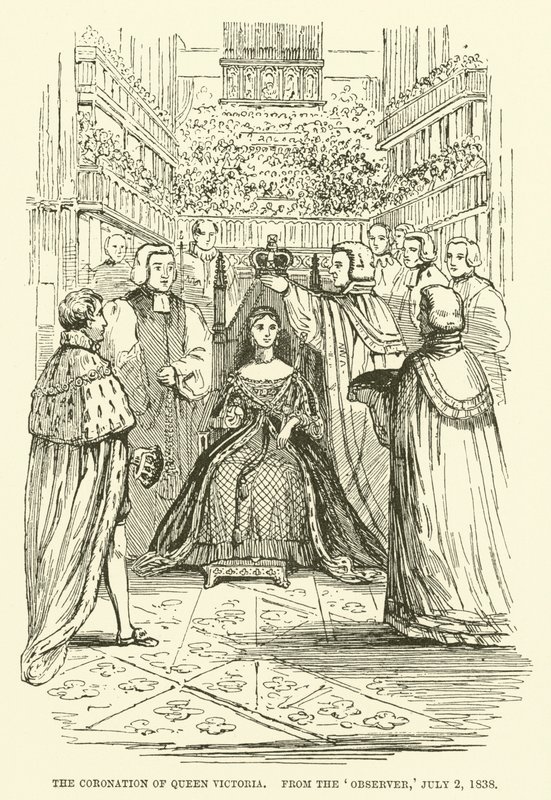 The Coronation of Queen Victoria, from the Observer, 2 July 1838 (engraving) by English School