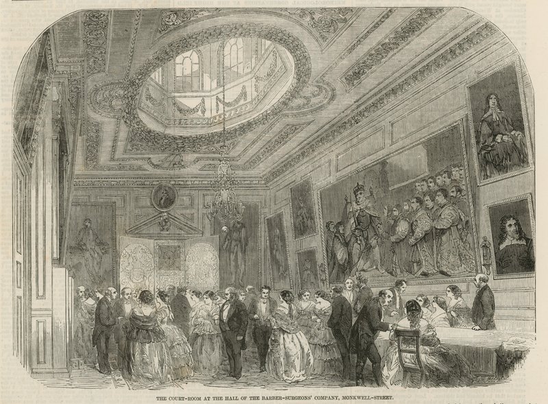 The Court Room at the Hall of the Barber-Surgeons Company, Monkwell Street, London by English School