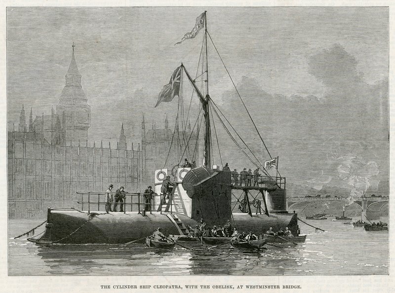The Cylinder Ship Cleopatra, with the Obelisk, at Westminster Bridge by English School