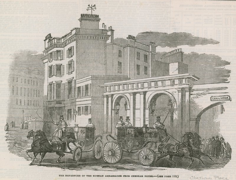 The Departure of the Russian Ambassador from Chesham House by English School