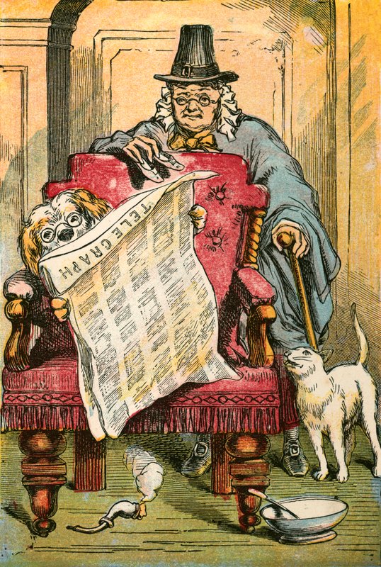 The dog reading the news by English School