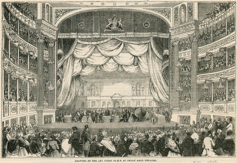 The drawing of the Art Union prizes at Drury Lane Theatre in 1843 by English School