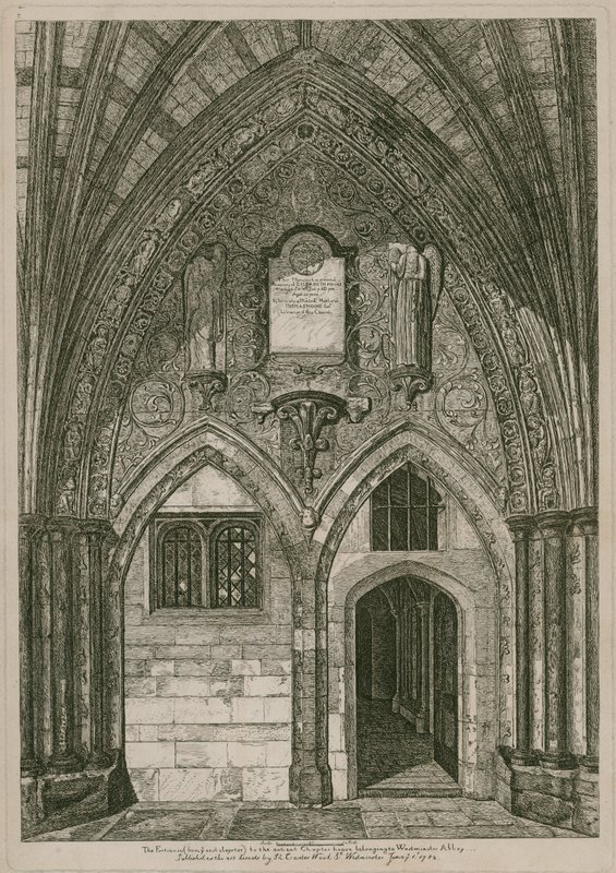 The Entrance from the East Cloister to the Ancient Chapter House, Westminster Abbey, London by English School