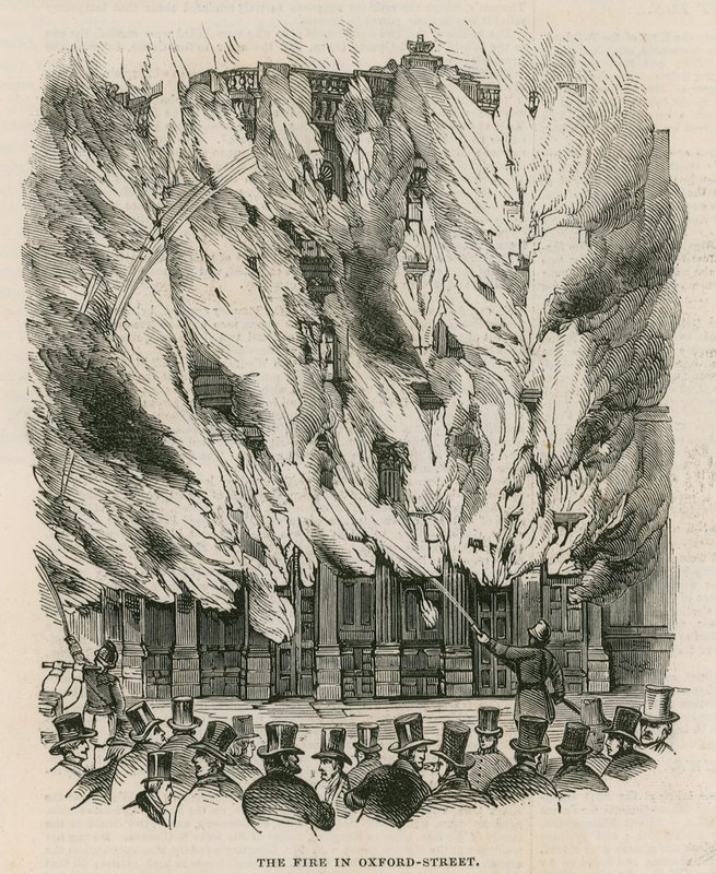 The fire in Oxford Street, London by English School