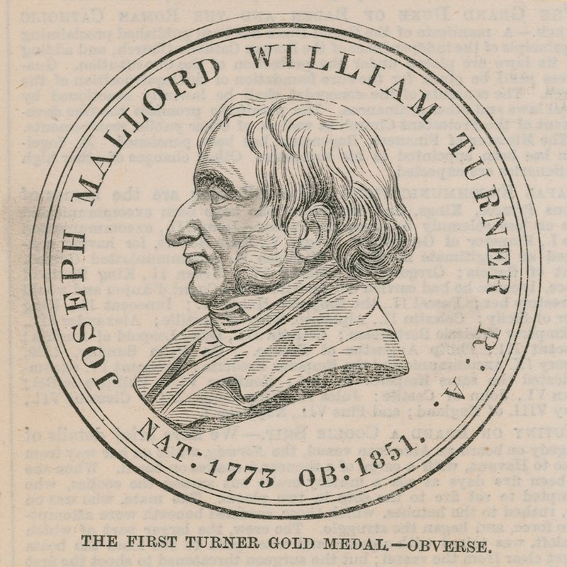 The first Turner Gold Medal (obverse) by English School