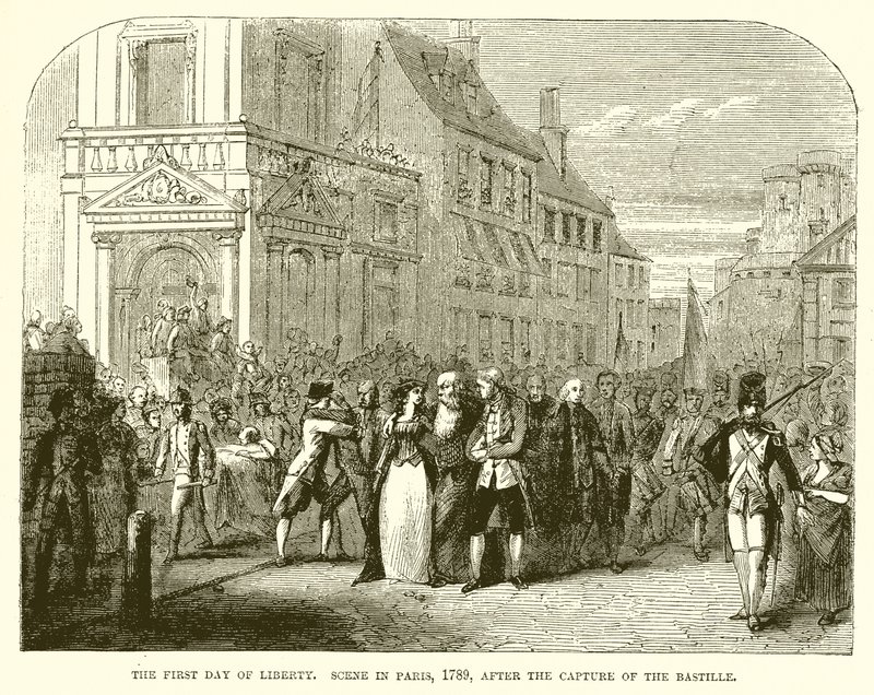 The First Day of Liberty: Scene in Paris, 1789, After the Capture of the Bastille by English School