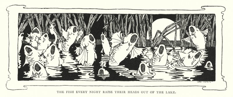 The fish every night raise their heads out of the lake by English School