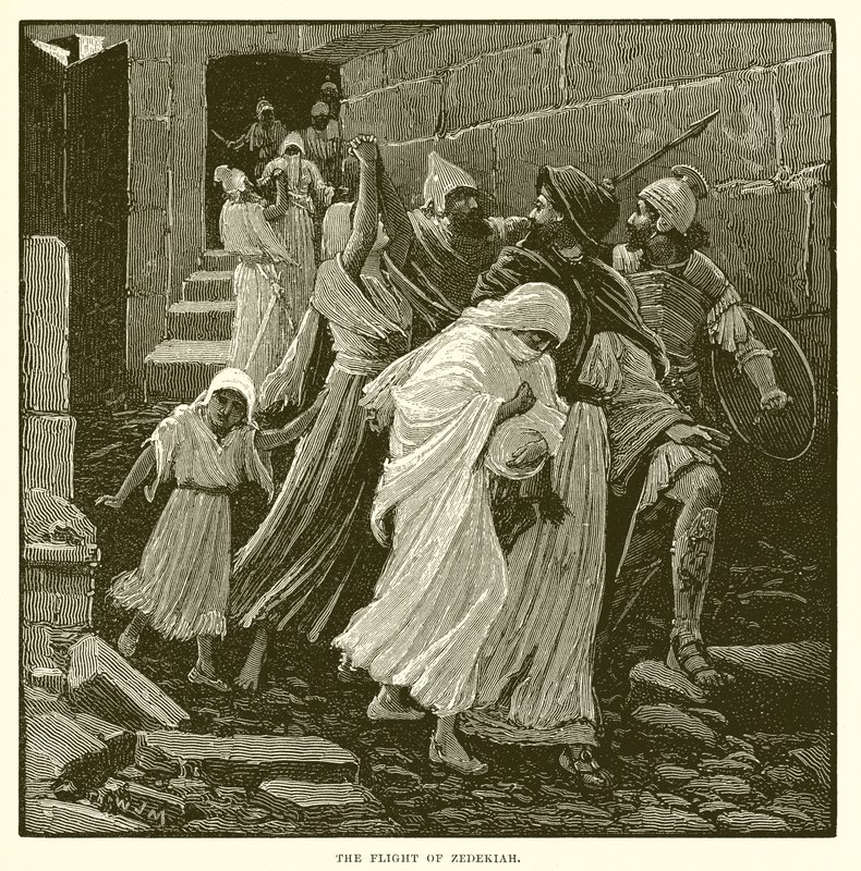 The Flight of Zedekiah by English School