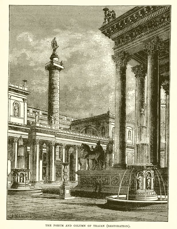 The Forum and Column of Trajan by English School