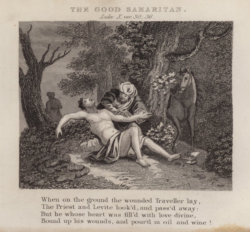 The Good Samaritan, Luke X, ver 30, 36 by English School