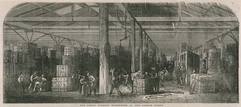 The Great Tobacco Warehouse at the London Docks by English School