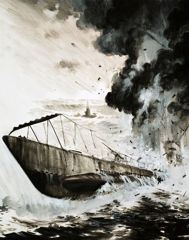 The haunted U-Boat 65 by English School