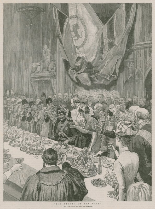 The Health of the Shah; The Luncheon at the Guildhall, London by English School
