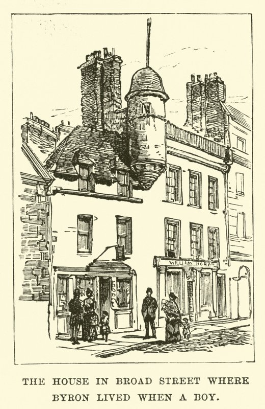 The House in Broad Street Where Byron Lived When a Boy by English School