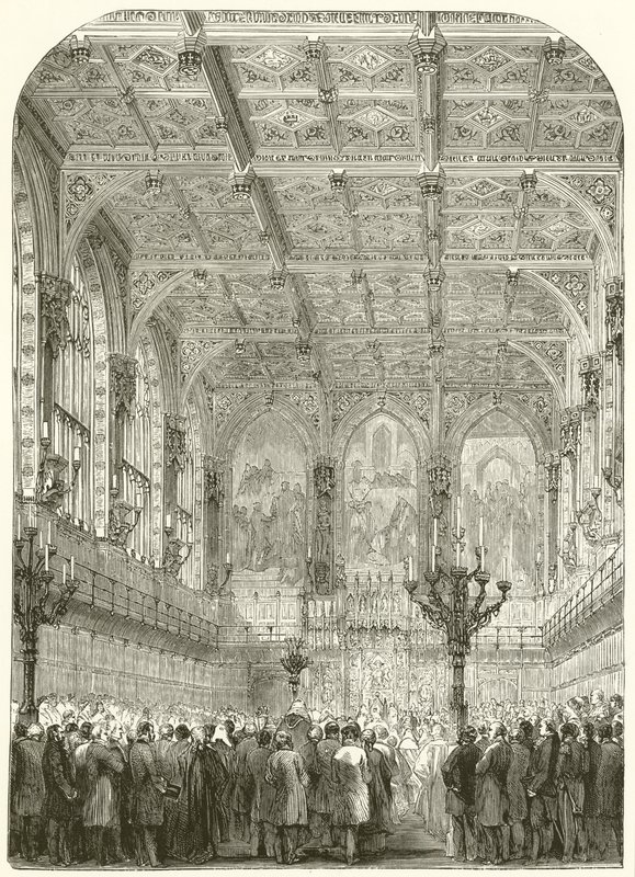 The Interior of the House of Lords by English School