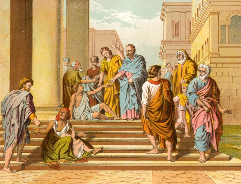 The Lame Man Healed by Peter and John by English School