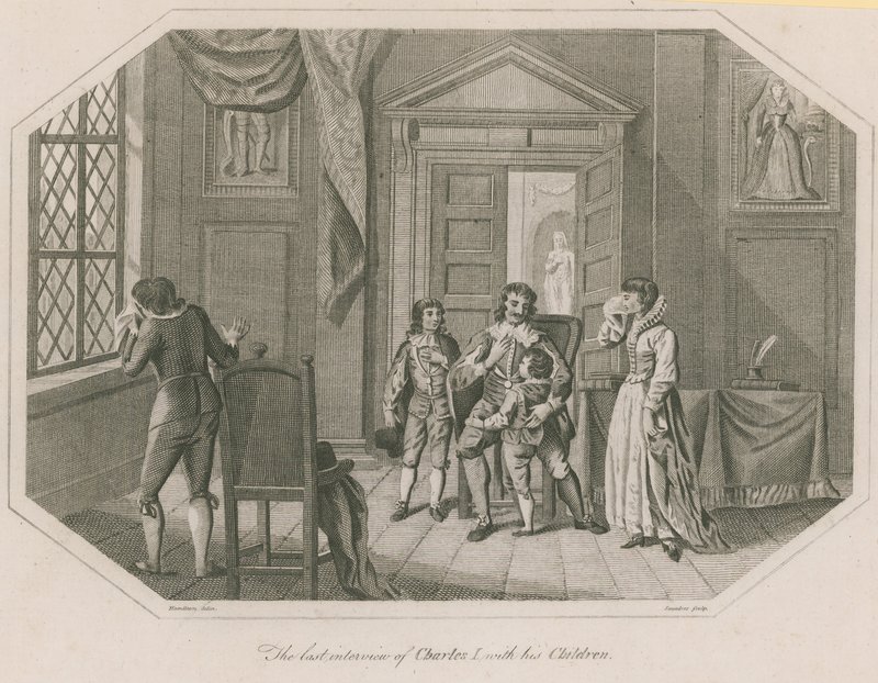 The Last Interview of King Charles I with His Children by English School