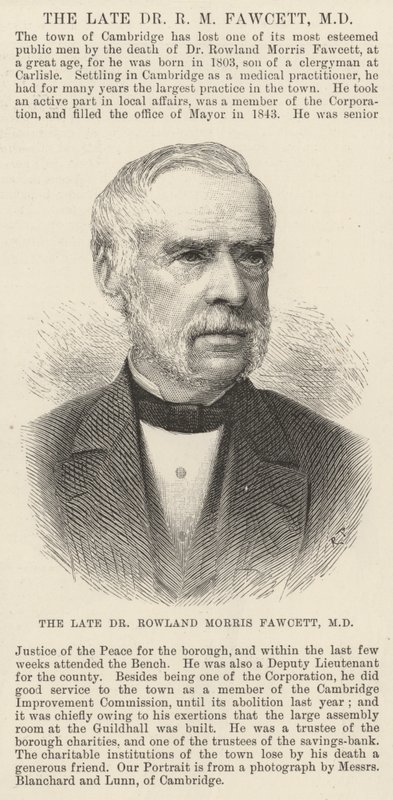 The late Dr Rowland Morris Fawcett, MD by English School