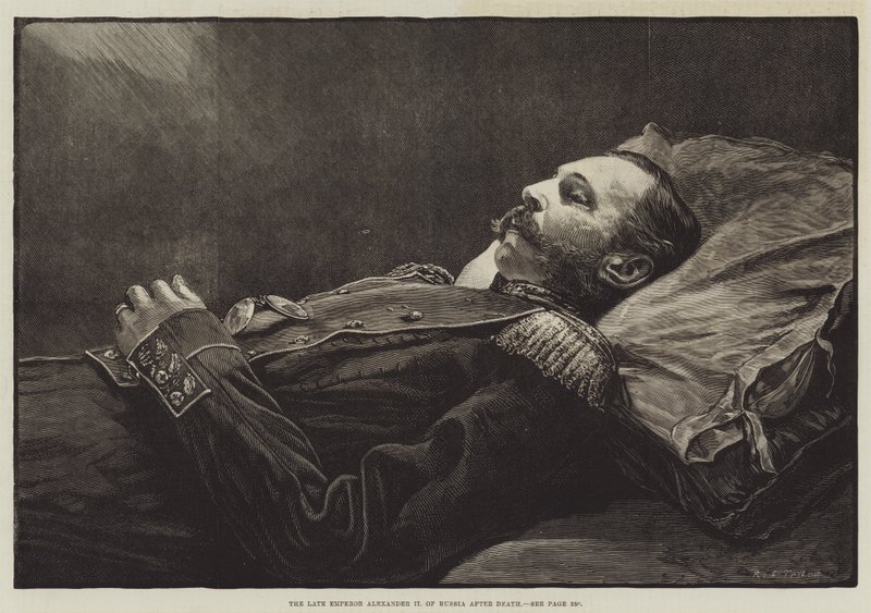 The Late Emperor Alexander II of Russia After Death by English School