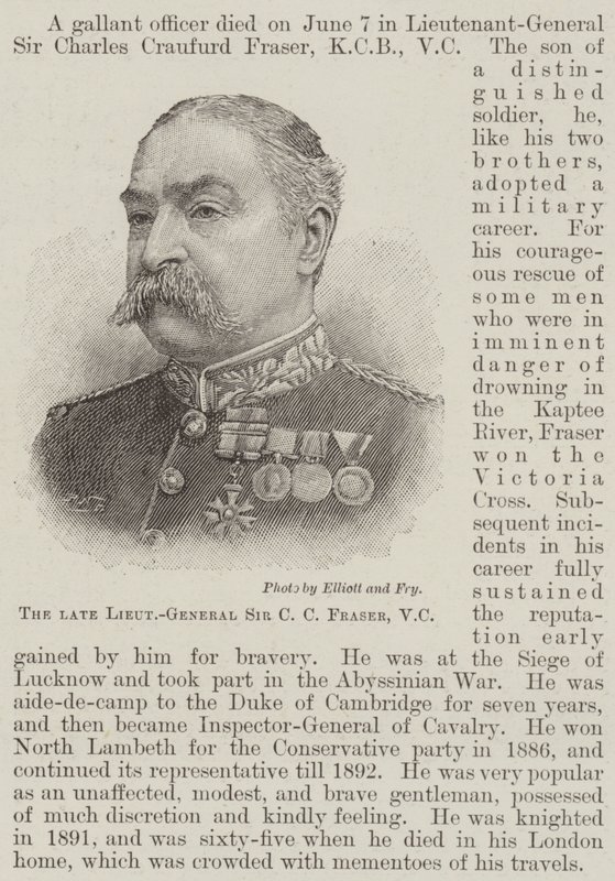 The late Lieutenant-General Sir C C Fraser, VC by English School