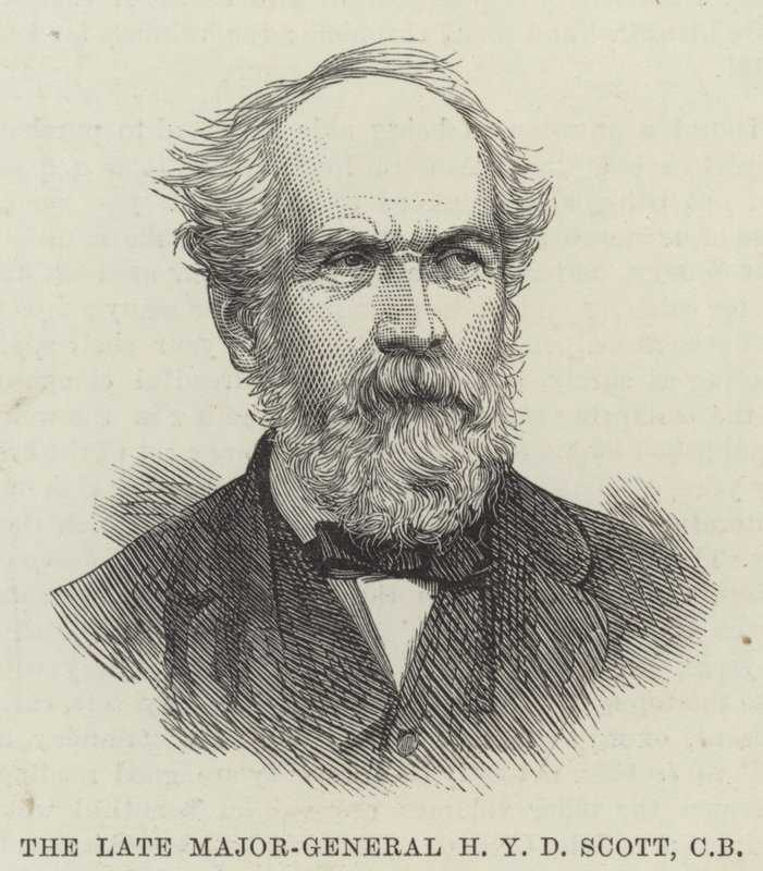 The late Major-General H Y D Scott, CB (engraving) by English School