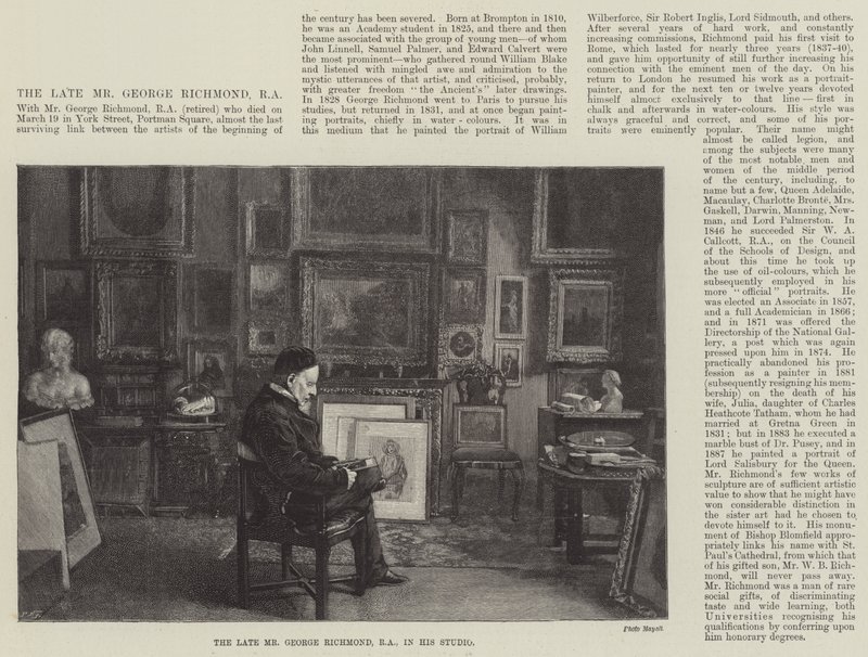 The Late Mr George Richmond, RA, in His Studio by English School