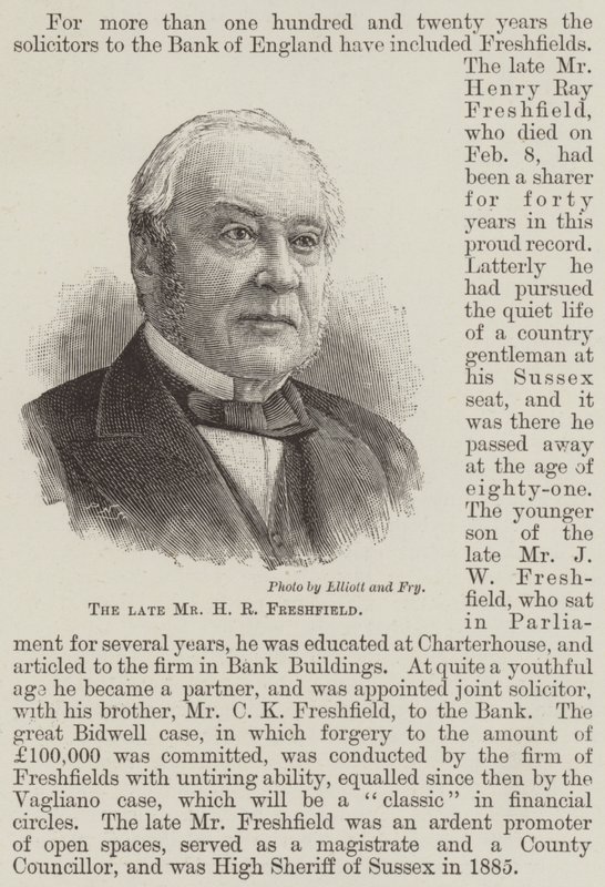 The late Mr H R Freshfield by English School