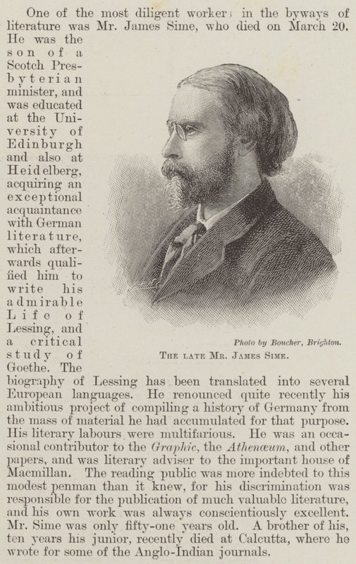 The late Mr James Sime by English School