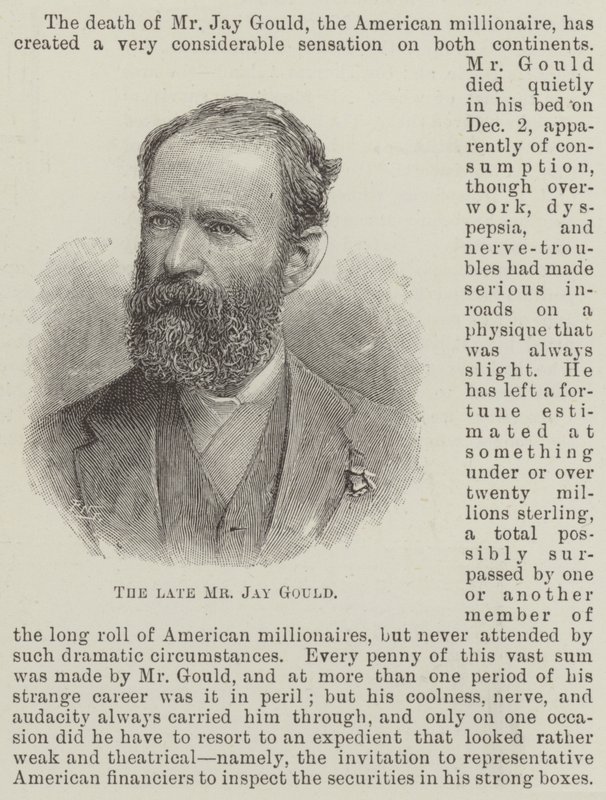 The late Mr Jay Gould by English School