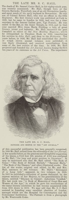 The late Mr S C Hall, Founder and Editor of the 