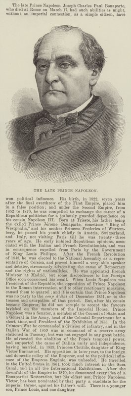 The late Prince Napoleon by English School