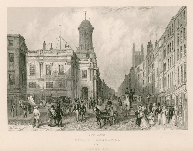The Late Royal Exchange and Cornhill, London by English School