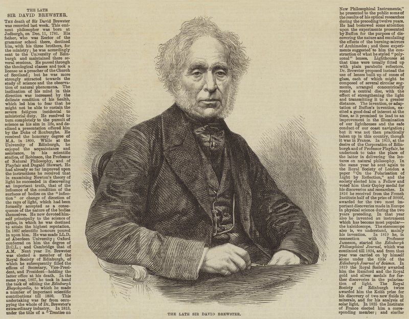 The late Sir David Brewster by English School