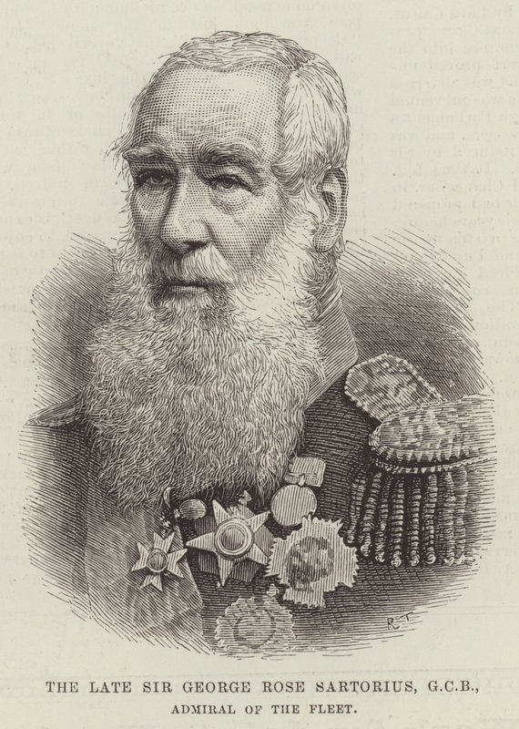 The late Sir George Rose Sartorius, GCB, Admiral of the Fleet by English School