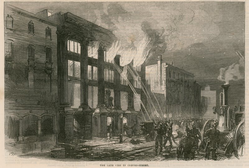 The late fire in Oxford Street, London by English School