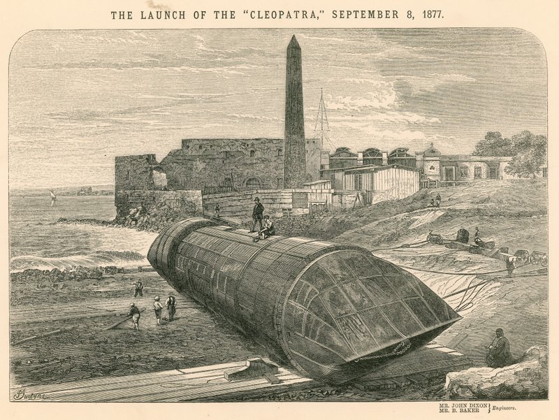 The Launch of the Cleopatra, 8 September 1877 by English School