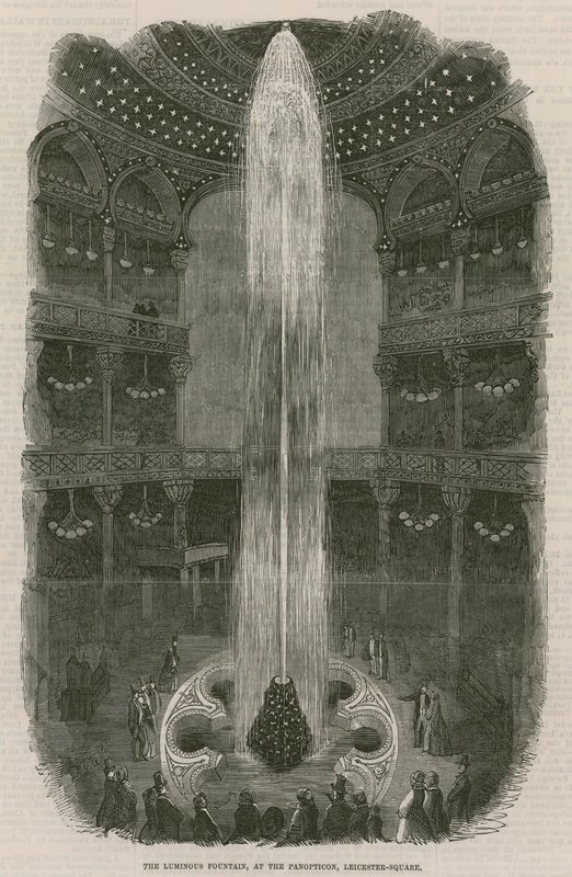 The luminous fountain at the Panopticon, Leicester Square, London by English School