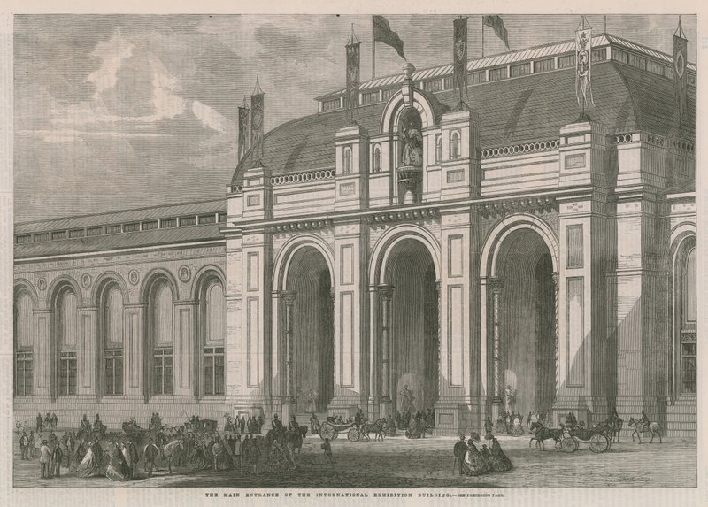 The main entrance of the International Exhibition of 1862 by English School