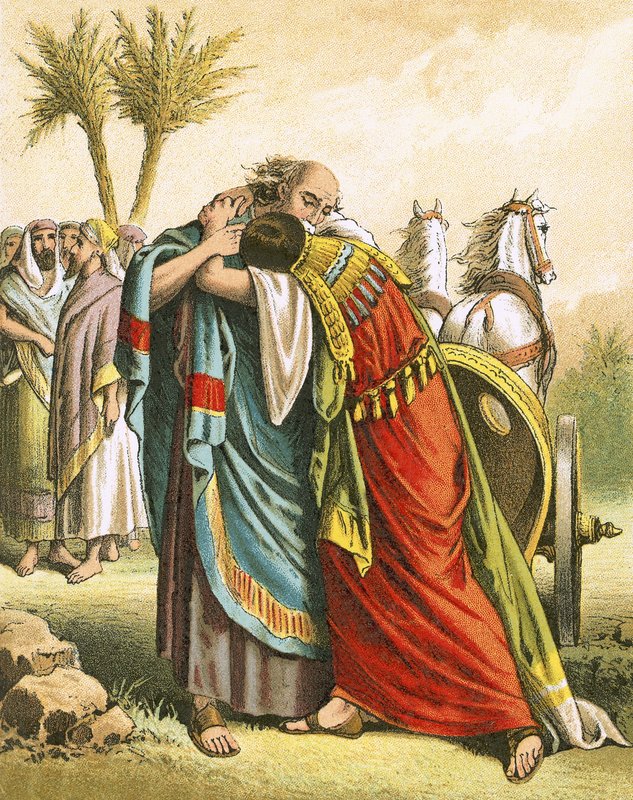 The Meeting of Jacob and Joseph by English School