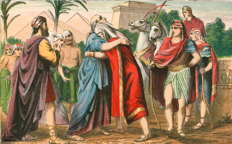 The Meeting of Joseph and his Father Jacob by English School
