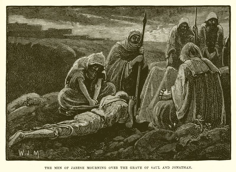 The Men of Jabesh Mourning Over the Grave of Saul and Jonathan by English School