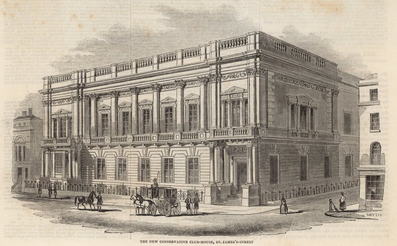 The New Conservative Club House, St Jamess Street, London by English School