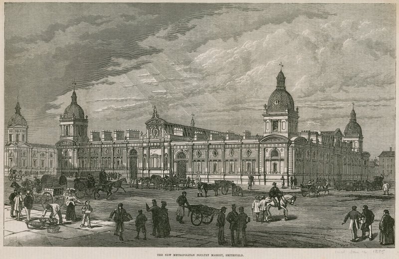 The New Metropolitan Poultry Market, Smithfield by English School