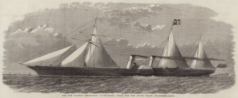The new clipper steamship Ly-ee-moon, built for the opium trade by English School