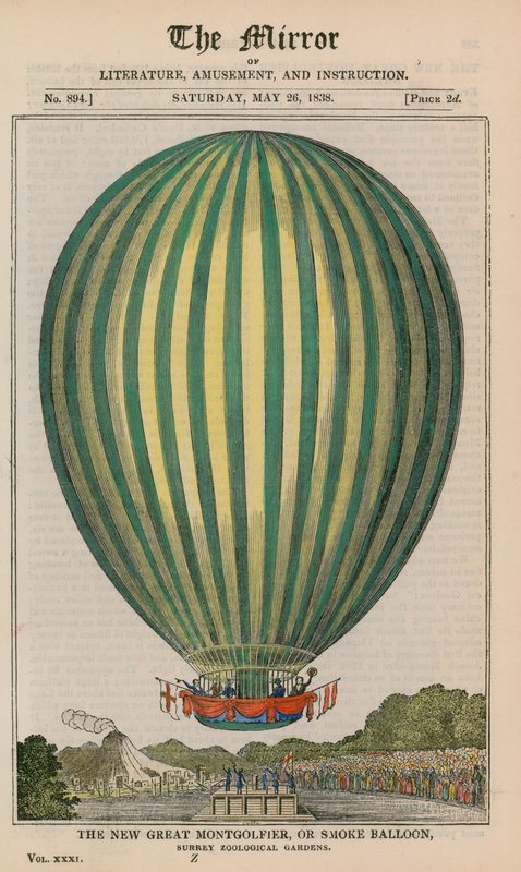 The New Great Montgolfier, or Smoke Balloon by English School
